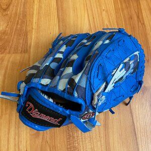 Diamond Youth Baseball Glove 9.5" blue camouflage Right handed throw RHT